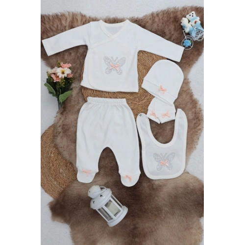 Sema Baby 5 Parça Hastane Çıkışı Zıbın Seti 0-3 Ay - Butterfly
