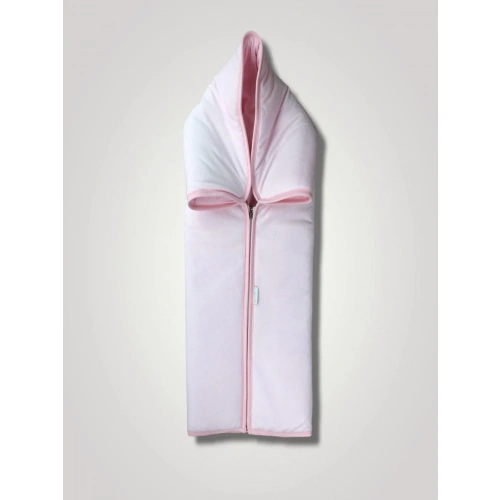 Yenidoğan Düz Renk Fermuarlı Kadife Kumaş Kız Bebek Battaniyesi Pembe