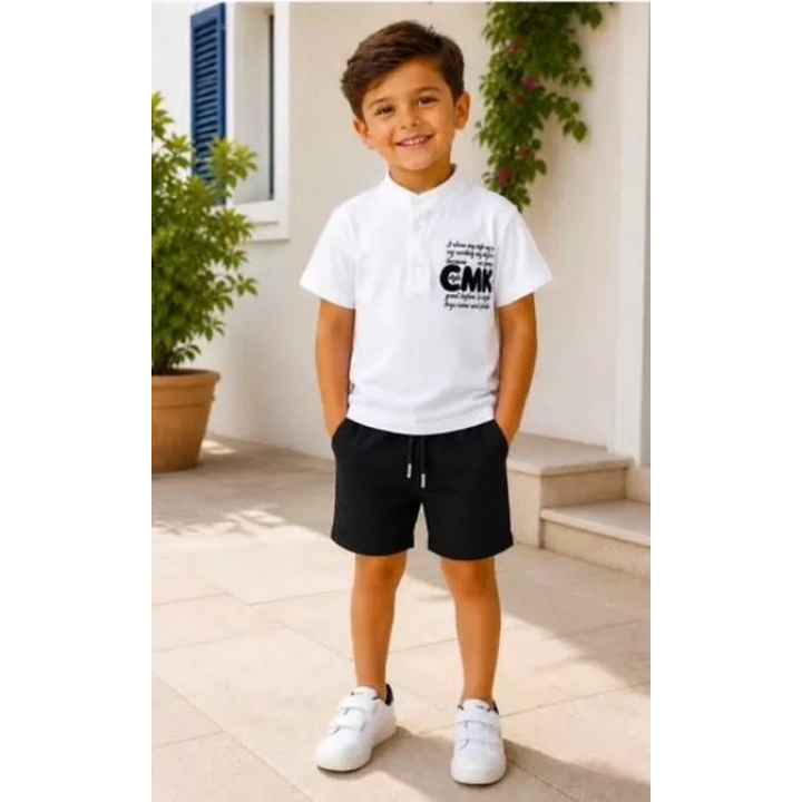 2/10 Yaş Keten Tişört Denim Şort Çocuk Takımı