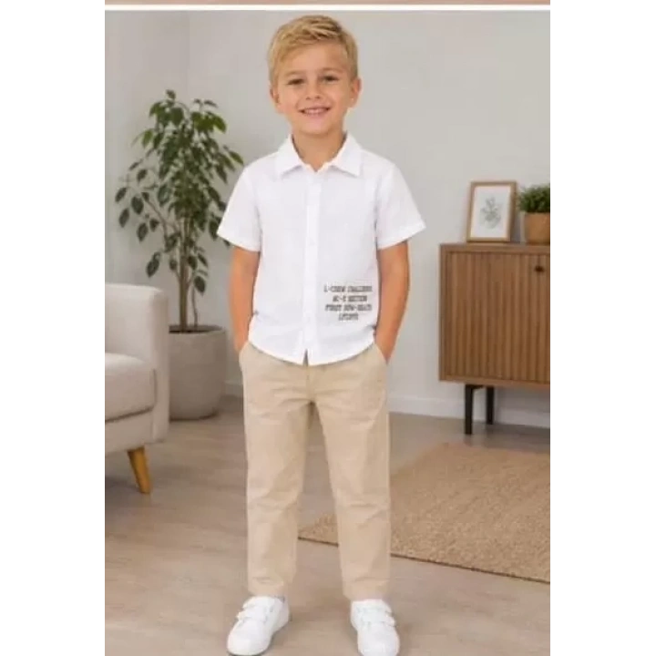2/10 Yaş Müslin Gömlek Denim Pantolon Çocuk Takımı