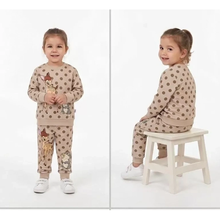 2-3-4-5 Yaş Ceylan Baskılı Penye Çocuk Takımı