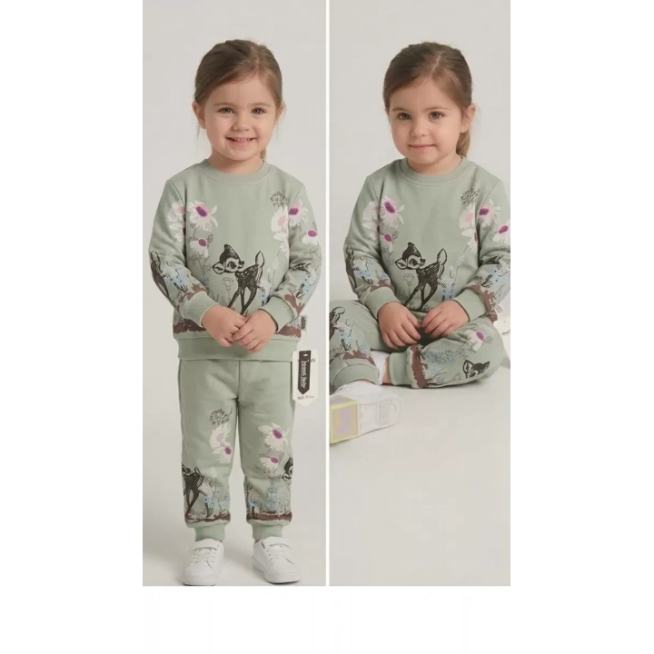 2-3-4-5 Yaş Ceylan Baskılı Penye Çocuk Takımı