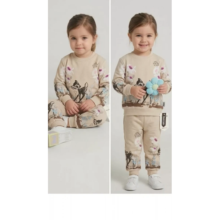 2-3-4-5 Yaş Ceylan Baskılı Penye Çocuk Takımı