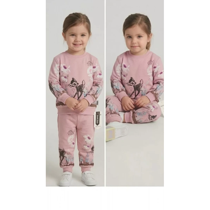 2-3-4-5 Yaş Ceylan Baskılı Penye Çocuk Takımı