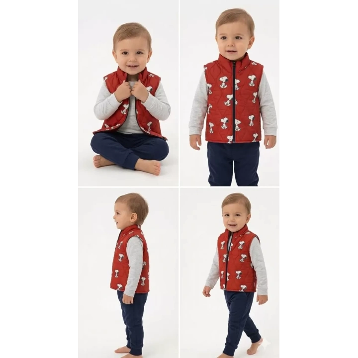 2/4 Yaş Şişme Yelekli 3 Parça Çocuk Takımı