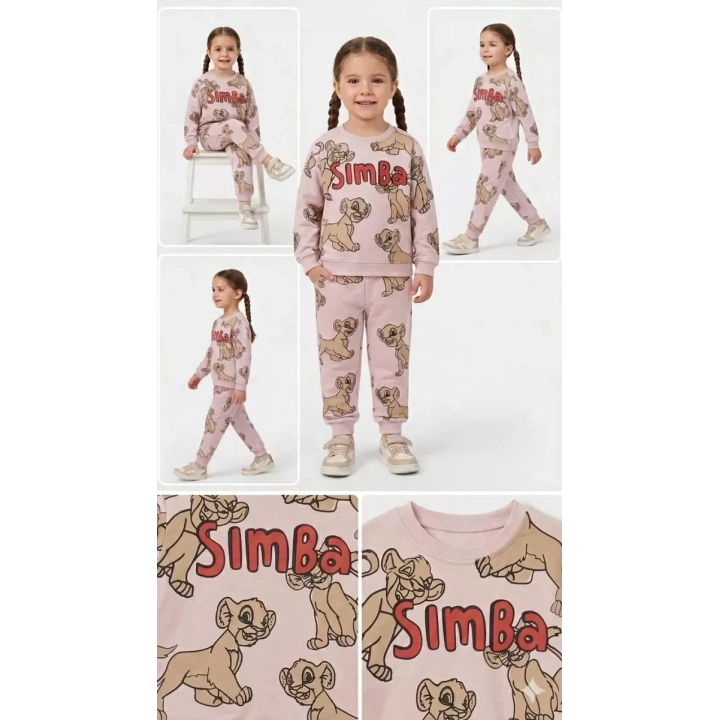 2-5 Yaş Aslan Baskılı Penye Çocuk Takımı