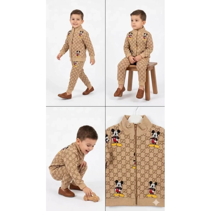 2-5 Yaş Boy Fermuar Detaylı 2 Li Çocuk Takımı