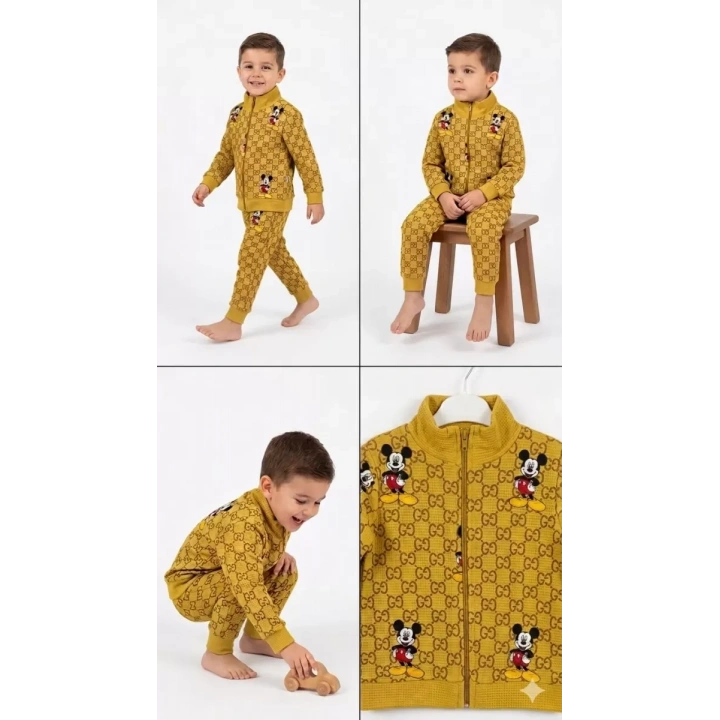 2-5 Yaş Boy Fermuar Detaylı 2 Li Çocuk Takımı