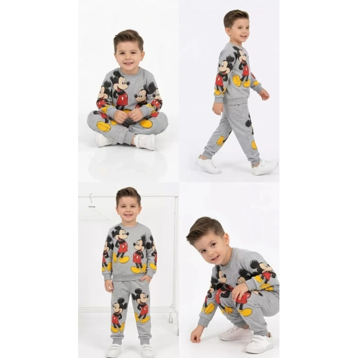 2-5 Yaş Fare Baskılı Penye Çocuk Takımı