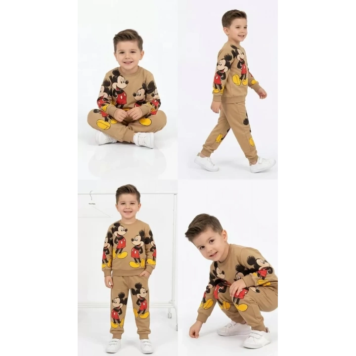 2-5 Yaş Fare Baskılı Penye Çocuk Takımı