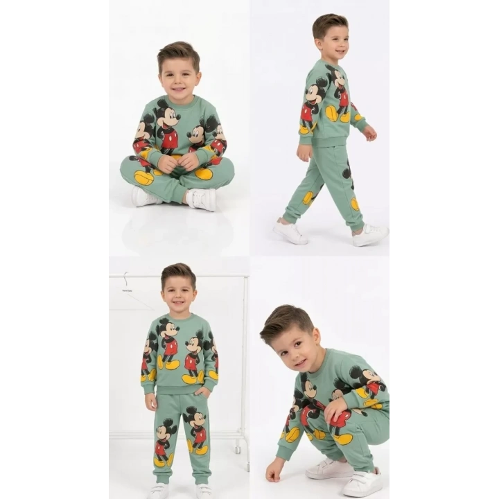 2-5 Yaş Fare Baskılı Penye Çocuk Takımı