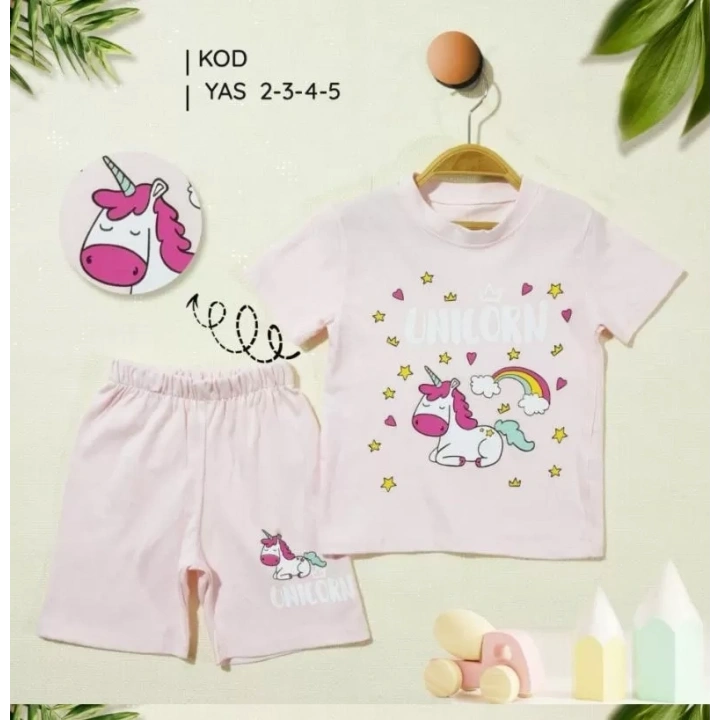 2/5 Yaş Unicorn Baskılı Çocuk Takımı