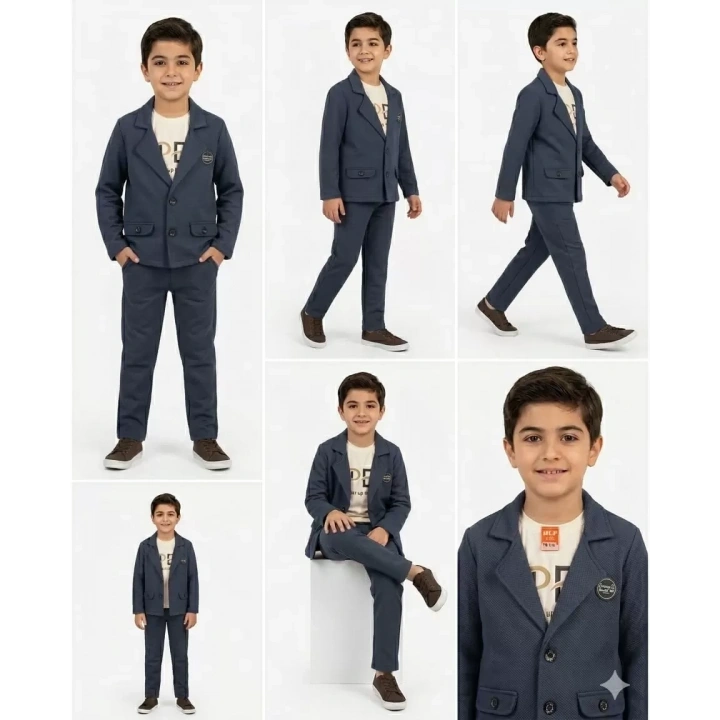 2-9 Yaş Jagger Kumaş 3 Parça Çocuk Takımı