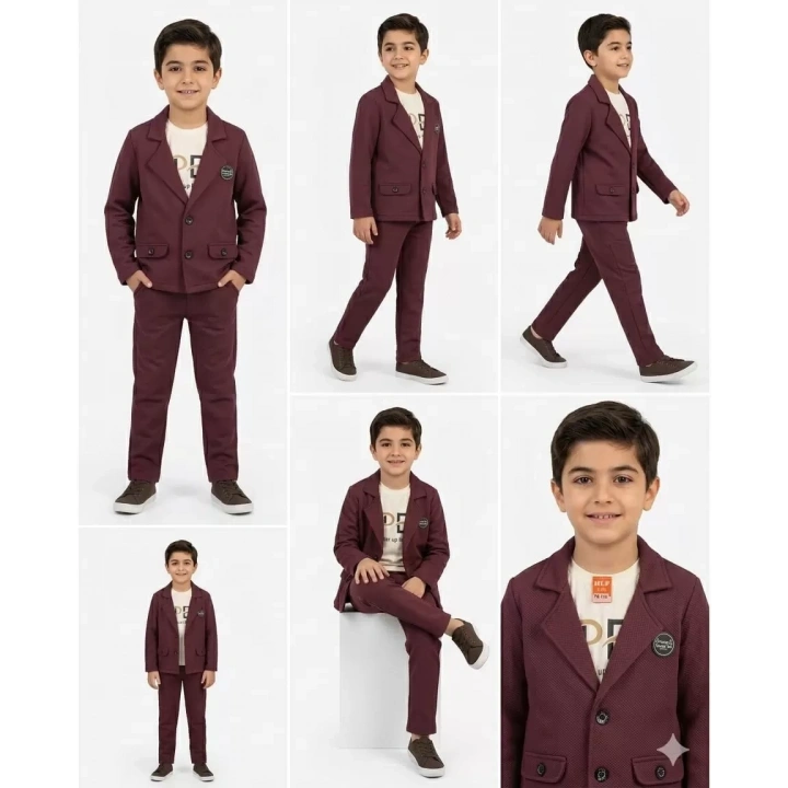 2-9 Yaş Jagger Kumaş 3 Parça Çocuk Takımı