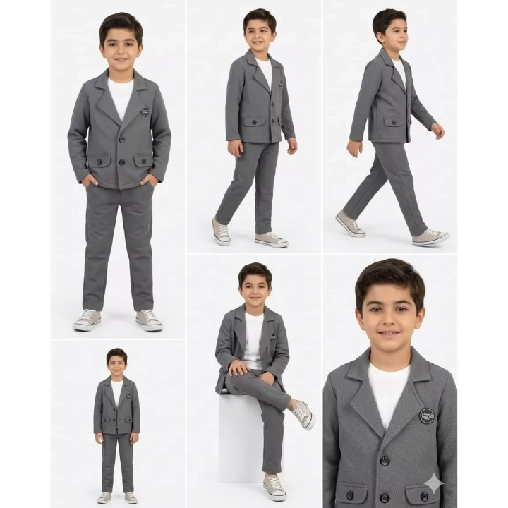 2-9 Yaş Jagger Kumaş 3 Parça Çocuk Takımı