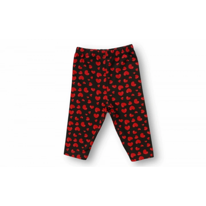 3-6 6-9 9-12 12-18 Ay Kalp Baskılı Uzun Kollu Sweatli 2li Kız Bebek Takımı Ekru