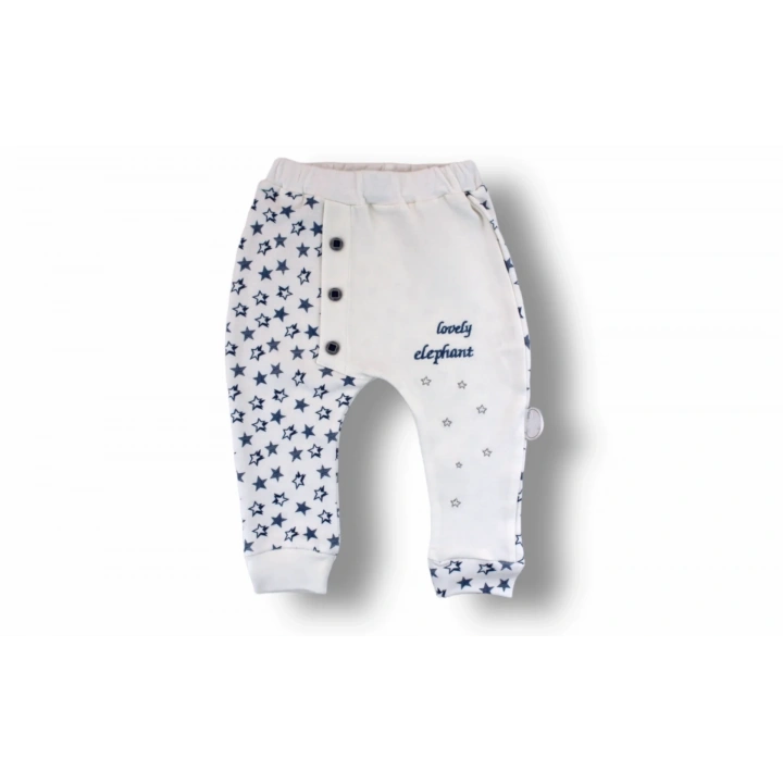 3-6 6-9 9-12 Ay Kutup Yıldızı Nakışlı Bandajlı Uzun Kollu Zıbınlı 3lü Erkek Bebek Takımı Ekru