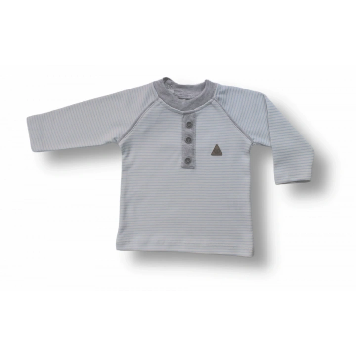 3-6 6-9 9-12 Ay Melanjlı Uzun Kollu Sweatli 2li Erkek Bebek Takımı Mavi