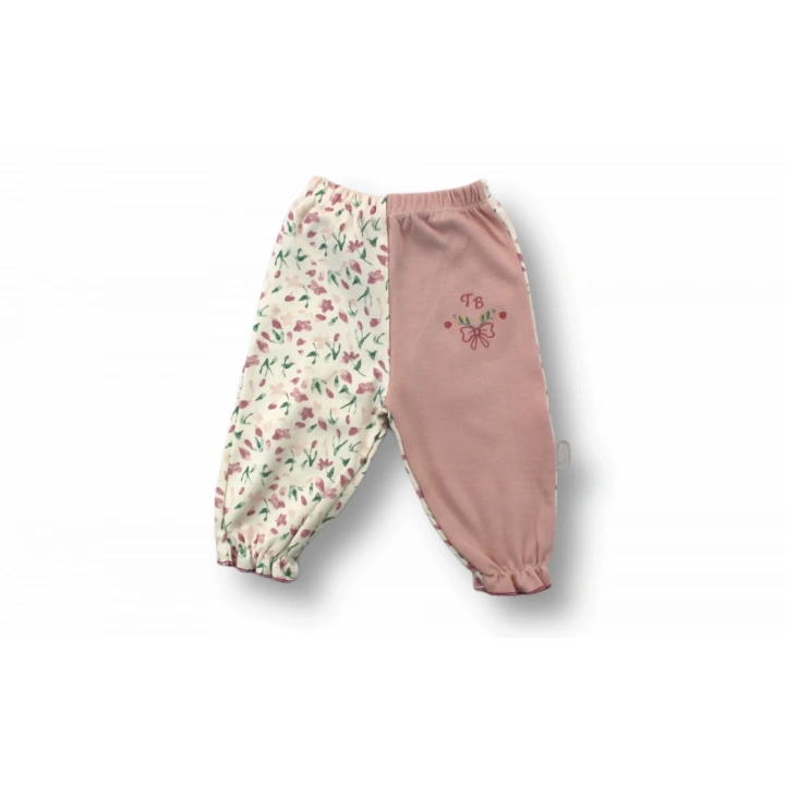 3-6 6-9 9-12 Ay Tb Çiçek Nakışlı Şapkalı Uzun Kollu Sweatli 3lü Kız Bebek Takımı Ekru