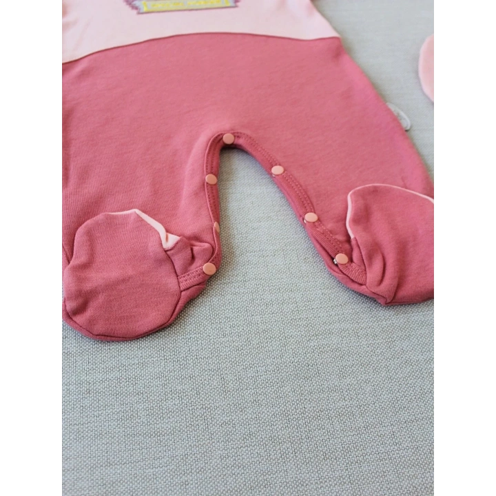 3-6 9-12 12-18 Ay Özel Kuvvetler Nakışlı Bere Şapkalı Kız Erkek Bebek Tulumu Gül Kurusu