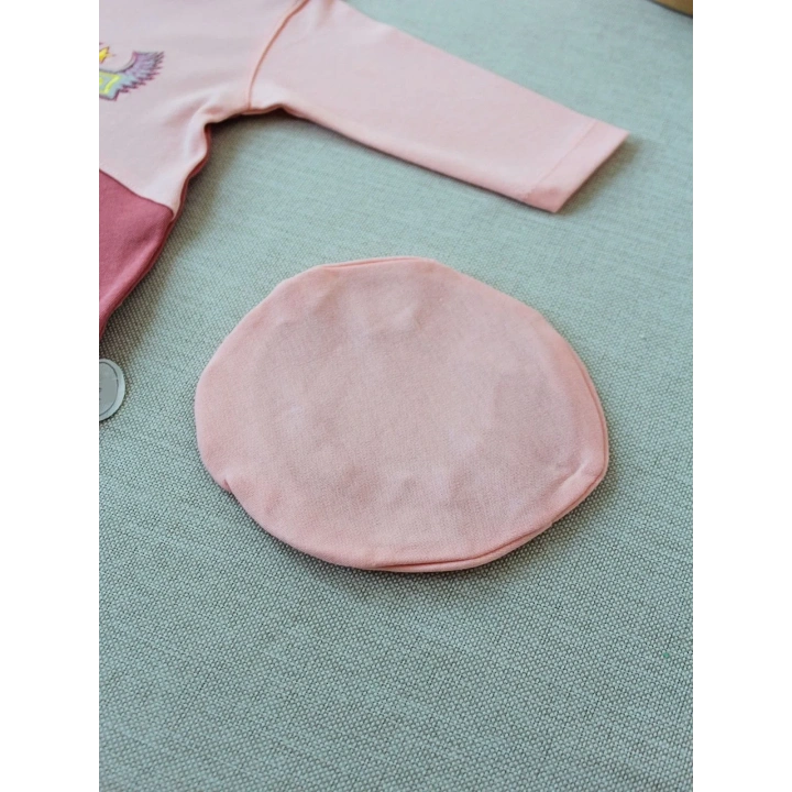 3-6 9-12 12-18 Ay Özel Kuvvetler Nakışlı Bere Şapkalı Kız Erkek Bebek Tulumu Gül Kurusu