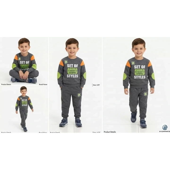 4/10 Yaş Kargo Cepli Penye Çocuk Takımı