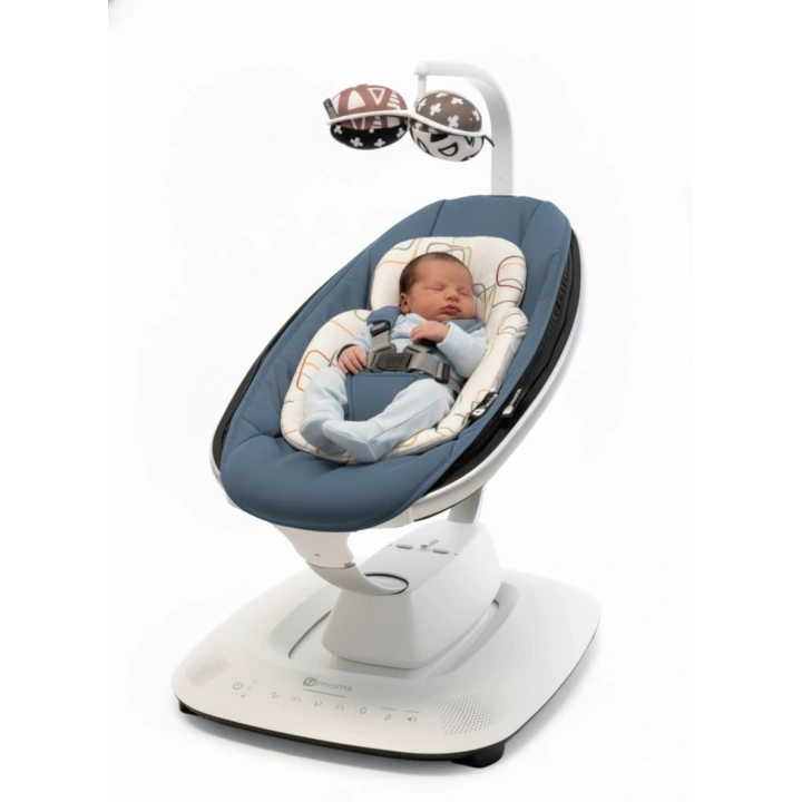 4moms Mamaroo 5.0 Elektrikli Ana Kucağı - Slate Blue + Yenidoğan Destek Pedi