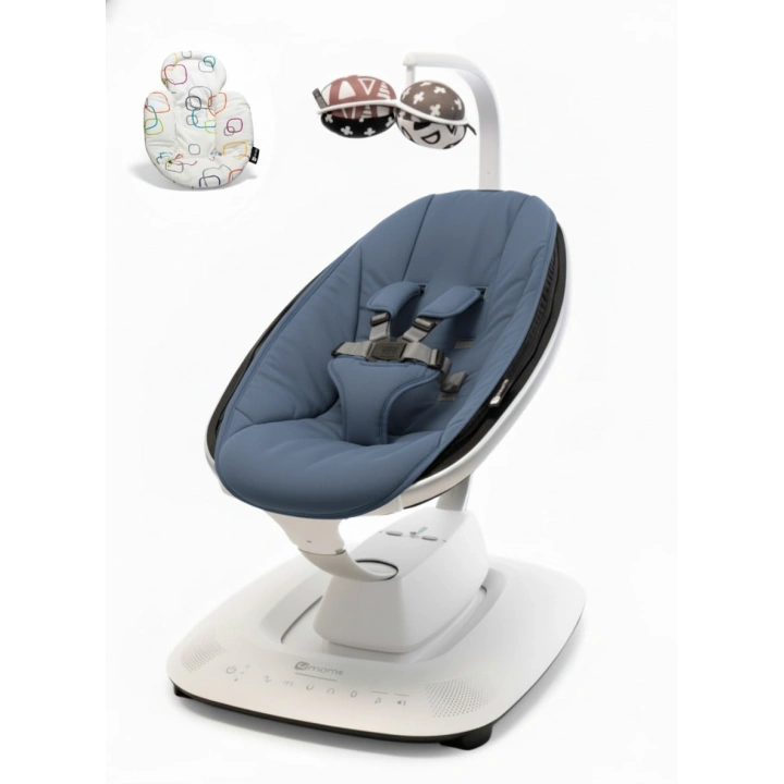 4moms Mamaroo 5.0 Elektrikli Ana Kucağı - Slate Blue + Yenidoğan Destek Pedi
