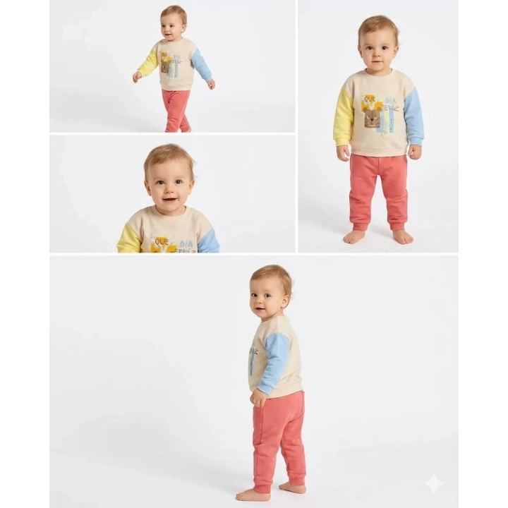 6/24 Ay Animal Baskılı Bebek Takımı