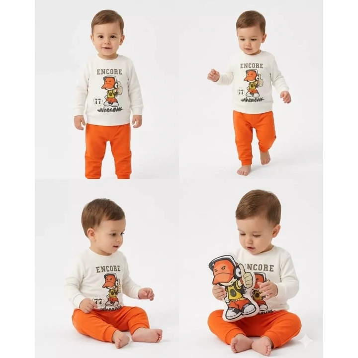 6/24 Ay Baskılı Basic Bebek Takımı