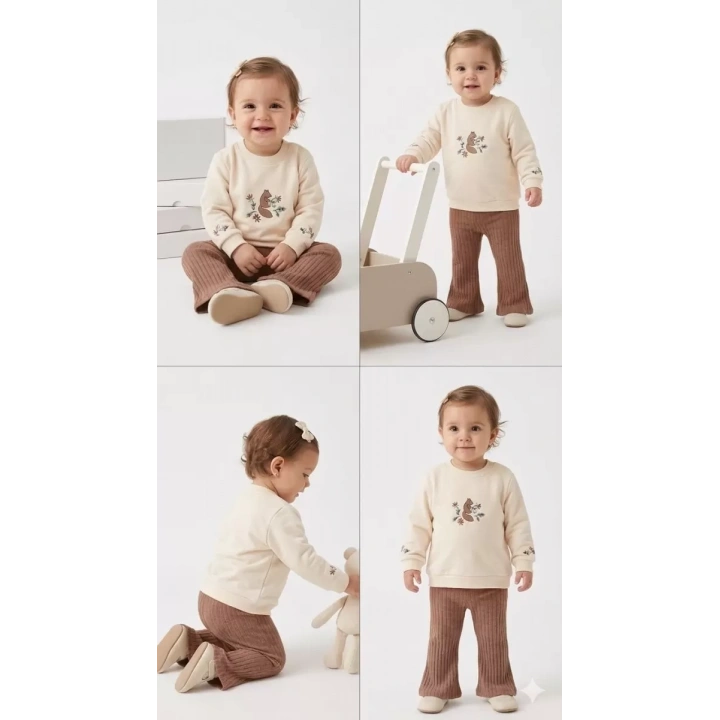 6/24 Ay İspanyol Paça Penye Bebek Takımı