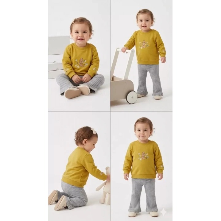 6/24 Ay İspanyol Paça Penye Bebek Takımı