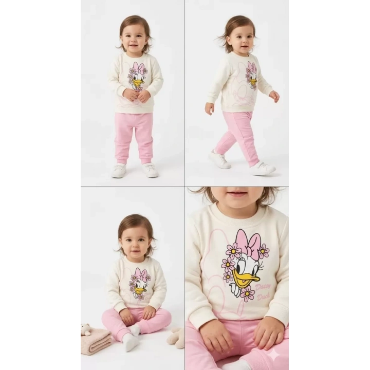 6/24 Ay Ördek Baskılı Basic Bebek Takımı