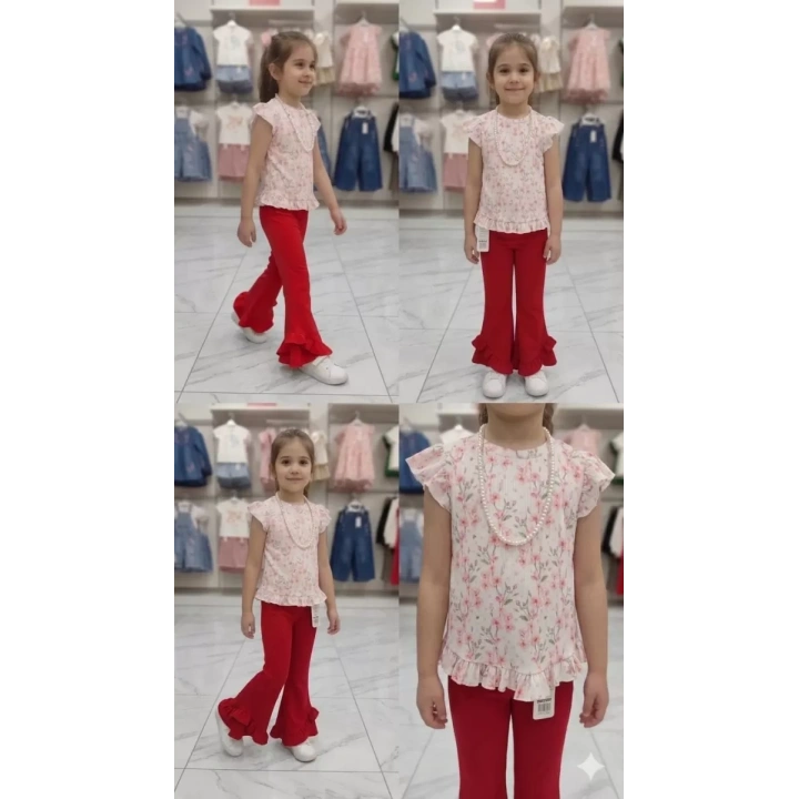 6-7-8 Yaş Kolyeli Full Likra Çocuk Takımı