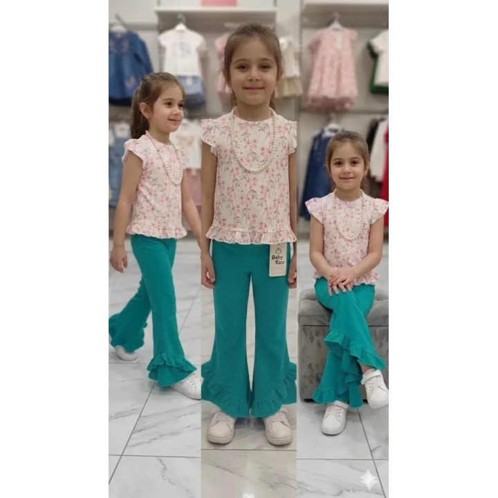 6-7-8 Yaş Kolyeli Full Likra Çocuk Takımı