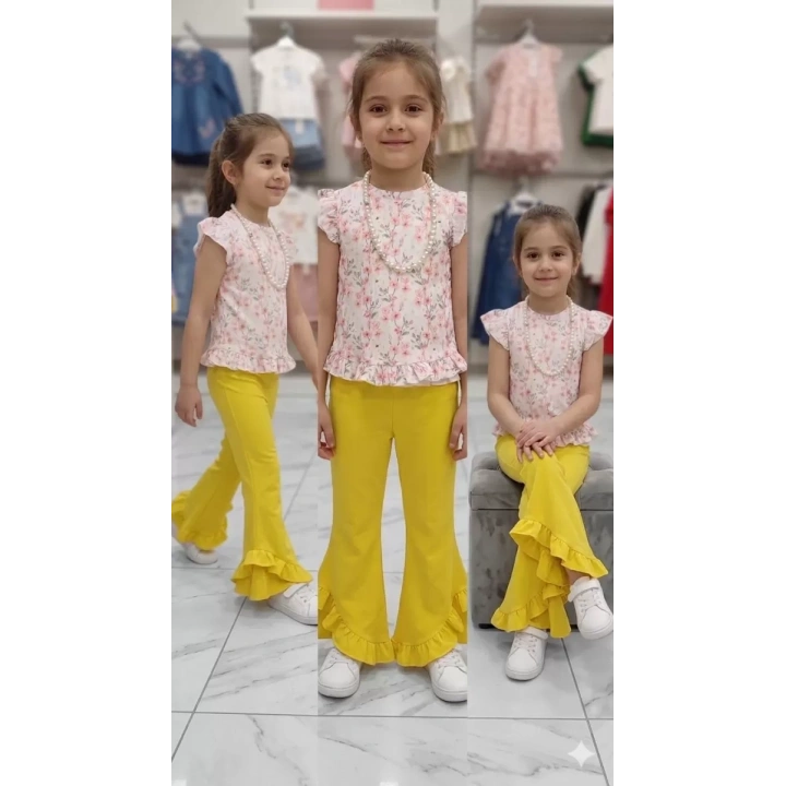 6-7-8 Yaş Kolyeli Full Likra Çocuk Takımı