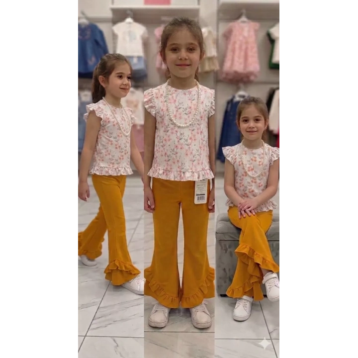 6-7-8 Yaş Kolyeli Full Likra Çocuk Takımı