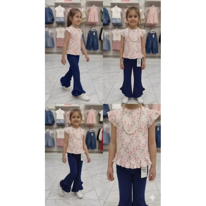 6-7-8 Yaş Kolyeli Full Likra Çocuk Takımı