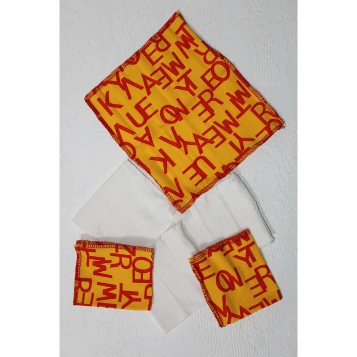 7 Adet Erkek Bebek Ağız Silme Mendili 100% Pamuk