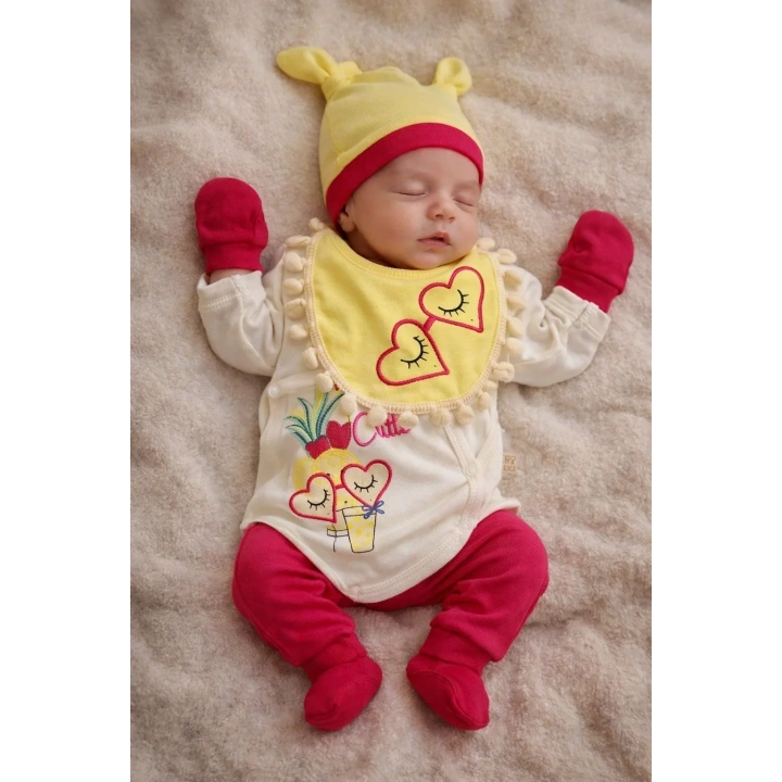 Ananaslı Kalpli 5 Parça Hastane Çıkış Seti