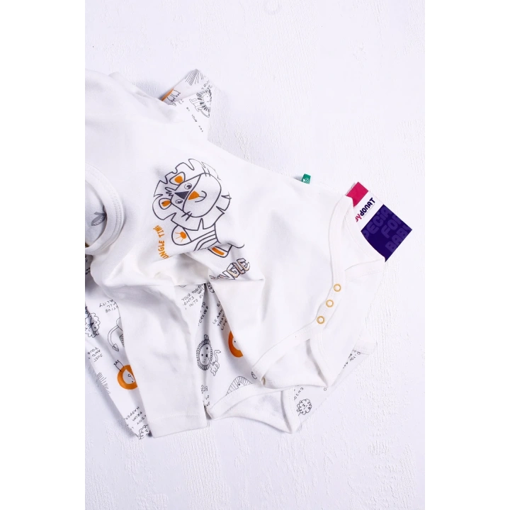 Aslan Desenli Uzun Kol 2li Erkek Bebek Body