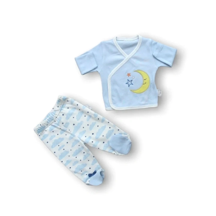 Ay Dedem Nakışlı  5li Zıbın Takımı Hastane Çıkışı Mavi