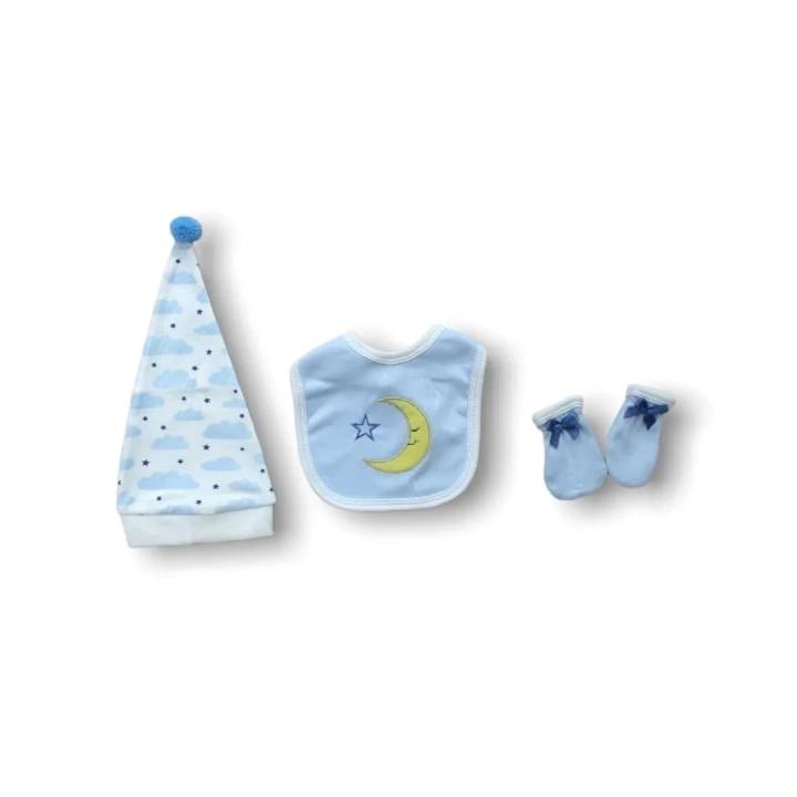 Ay Dedem Nakışlı  5li Zıbın Takımı Hastane Çıkışı Mavi