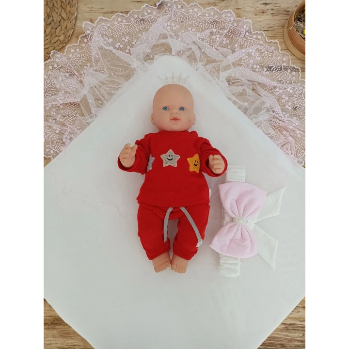 Bal Peteği My Princess Taç Nakış İnci Fiyonklu Dantel Duvaklı Delüks Kundak Bebek Battaniyesi Pembe