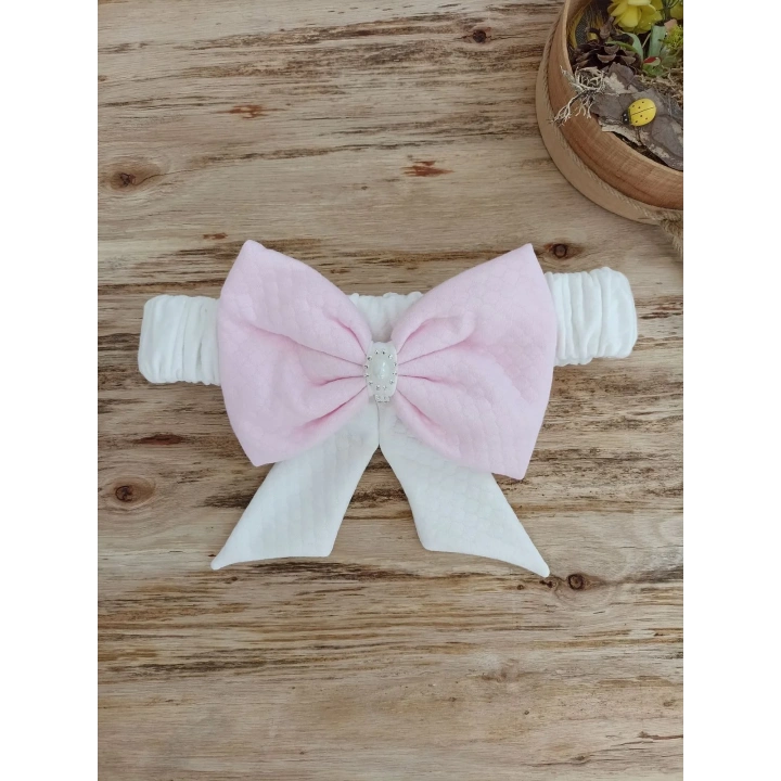 Bal Peteği My Princess Taç Nakış İnci Fiyonklu Dantel Duvaklı Delüks Kundak Bebek Battaniyesi Pembe