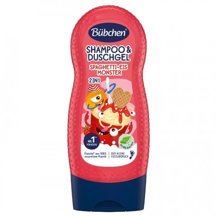 Bübchen Çocuk Şampuan&Duş Jeli 2 in 1 Spaghetti-Eis Monster 230 ml