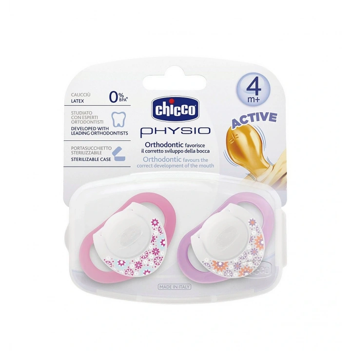 Chicco Physio Kauçuk Emzik 4+ ay - Pembe