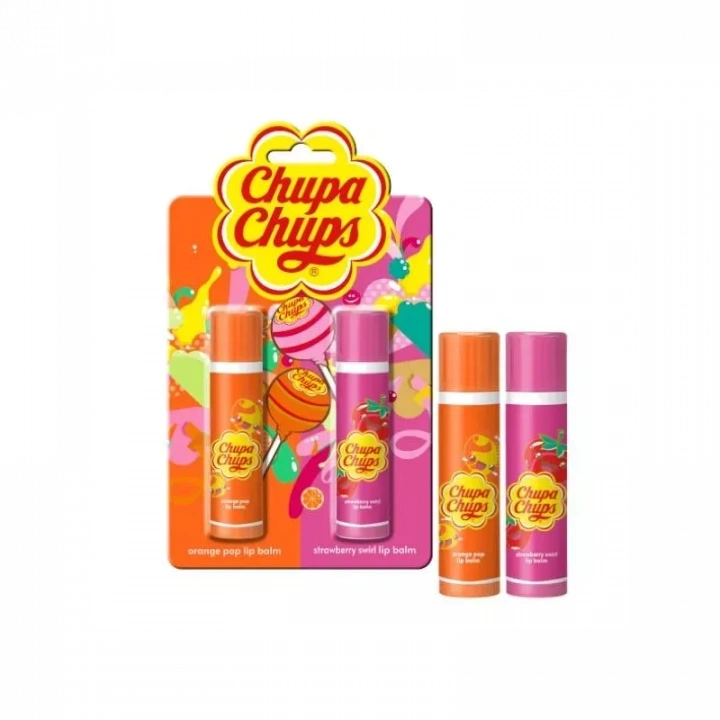 Chupa Chups Lip Balm 2 li Dudak Bakım Kremi 4gr - Çilek Ve Portakal