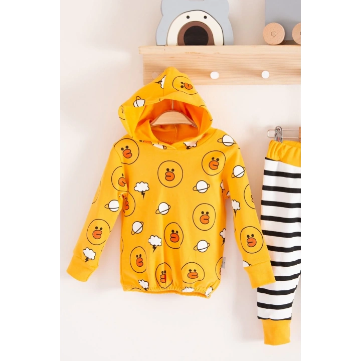 Civciv Desenli 2li % 100 Pamuk Erkek Bebek Takımı