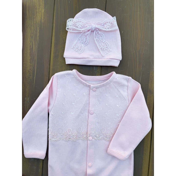 Dantel İşlemeli 10 Parça Yeni Doğan Hastane Seti %100 Pamuk